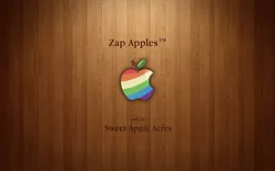 Size: 1920x1200 | Tagged: apple, artist:evangel-windrunner, derpibooru import, logo, parody, safe, trademark, vector, wallpaper, zap apple