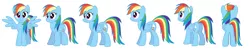 Size: 3335x685 | Tagged: artist:aleximusprime, derpibooru import, rainbow dash, reference sheet, safe, solo, turnaround