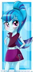 Size: 2500x5412 | Tagged: safe, artist:vixelzf, derpibooru import, sonata dusk, equestria girls, rainbow rocks, belly button, cute, solo, sonatabetes