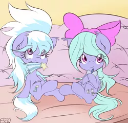 Size: 2015x1927 | Tagged: safe, artist:freefraq, derpibooru import, cloudchaser, flitter, cute, cutechaser, filly, flitterbetes, freefraq is trying to murder us, mouth hold