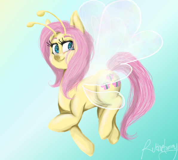 Size: 596x536 | Tagged: artist:ruthietammy, breezie, breeziefied, derpibooru import, flutterbreez, fluttershy, safe, solo, species swap