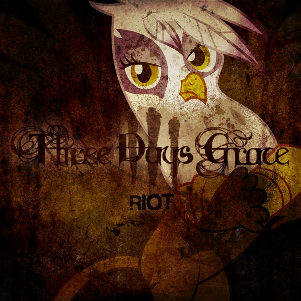 Size: 800x800 | Tagged: safe, artist:adrianimpalamata, derpibooru import, gilda, gryphon, album cover, three days grace