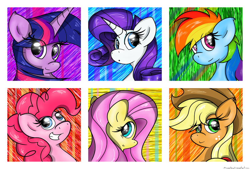 Size: 3400x2300 | Tagged: safe, artist:flamevulture17, derpibooru import, applejack, fluttershy, pinkie pie, rainbow dash, rarity, twilight sparkle, twilight sparkle (alicorn), alicorn, pony, mane six