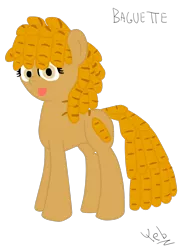 Size: 1076x1404 | Tagged: artist:teb, baguette, bread, derpibooru import, food pony, oc, oc:baguette, original species, safe, solo, unofficial characters only