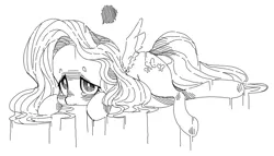 Size: 1118x638 | Tagged: artist:dear-cotton-candy, crying, derpibooru import, fluttershy, grayscale, lying, monochrome, sad, safe, solo