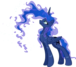 Size: 6823x6000 | Tagged: safe, artist:kp-shadowsquirrel, artist:spier17, derpibooru import, princess luna, alicorn, pony, .svg available, absurd resolution, energy mane, ethereal mane, female, mare, simple background, smiling, solo, transparent, transparent background, vector, water, wet, wet mane