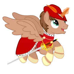 Size: 1100x1100 | Tagged: alicornified, artist:peternators, artist:redmagepony, derpibooru import, oc, oc:heroic armour, rapier, red mage, safe, solo, sword, unofficial characters only, why