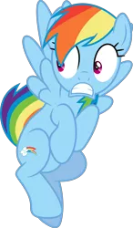 Size: 3489x5968 | Tagged: artist:skie-vinyl, derpibooru import, rainbow dash, safe, scared, simple background, solo, .svg available, transparent background, vector