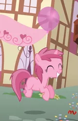 Size: 551x855 | Tagged: background pony, cute, derpibooru import, filly, happy, jumping, pinchybetes, pinkie pride, ruby pinch, safe, screencap, solo