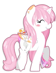 Size: 639x826 | Tagged: safe, artist:mochi--pon, derpibooru import, oc, unofficial characters only, alicorn, pony, alicorn oc, eyes closed, solo