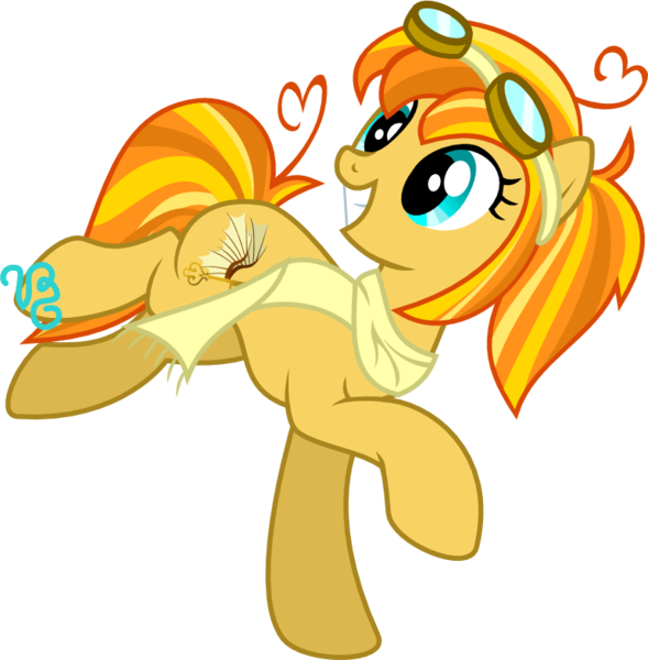 Size: 770x785 | Tagged: safe, artist:vinylbecks, derpibooru import, oc, oc:solar wind, unofficial characters only, earth pony, pony, goggles, solo