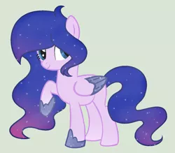 Size: 1144x1002 | Tagged: safe, artist:azureflareponyartist, derpibooru import, oc, unofficial characters only, pegasus, pony, ethereal mane, magical lesbian spawn, offspring, parent:princess luna, parent:twilight sparkle, parents:twiluna, simple background, solo, starry mane