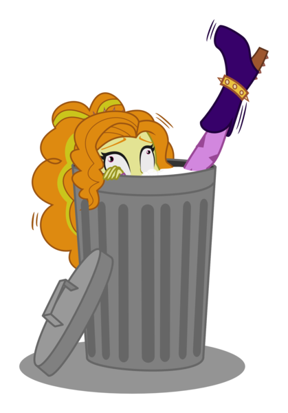 Size: 1660x2379 | Tagged: questionable, semi-grimdark, derpibooru import, adagio dazzle, equestria girls, rainbow rocks, garbagio, not milk, trash can