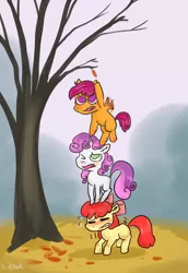 Size: 1240x1800 | Tagged: apple bloom, artist:puffpink, cutie mark crusaders, derpibooru import, safe, scootaloo, sweetie belle