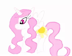 Size: 980x768 | Tagged: artist:horseperson, cewestia, cute, derpibooru import, drawing, filly, pink-mane celestia, princess celestia, safe, simple background, tablet drawing, white background, younger
