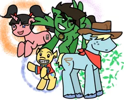 Size: 652x525 | Tagged: artist:ixtaek, clay bailey, derpibooru import, kimiko tohomiko, omi, ponified, raimundo pedrosa, safe, xiaolin showdown