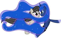 Size: 10417x6400 | Tagged: absurd resolution, artist:parclytaxel, constriction, floating, heart, lunatavia, octavia melody, princess luna, safe, shipping, simple background, smiling, .svg available, transparent background, vector