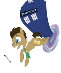 Size: 1500x1780 | Tagged: artist:moonpaths, derpibooru import, doctor who, doctor whooves, glasses, safe, sonic screwdriver, tardis, time turner