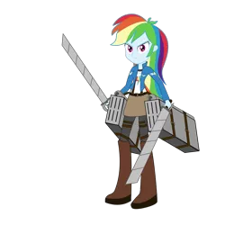 Size: 1000x1000 | Tagged: safe, artist:amante56, derpibooru import, rainbow dash, equestria girls, .svg available, attack on titan, crossover, solo, svg, vector