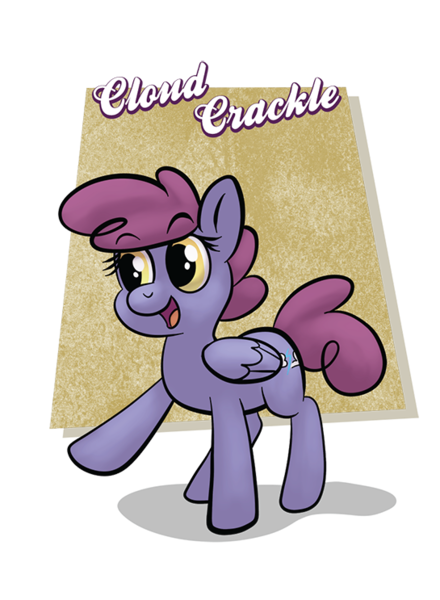 Size: 545x743 | Tagged: safe, artist:1trick, artist:lunarshinestore, derpibooru import, oc, oc:cloud crackle, unofficial characters only, pegasus, pony, cute, female, folded wings, happy, horse party, mare, ocbetes, raised hoof, sideways glance, simple background, smiling, solo, standing, transparent background, wings