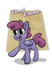 Size: 545x743 | Tagged: safe, artist:1trick, artist:lunarshinestore, derpibooru import, oc, oc:cloud crackle, unofficial characters only, pegasus, pony, cute, female, folded wings, happy, horse party, mare, ocbetes, raised hoof, sideways glance, simple background, smiling, solo, standing, transparent background, wings