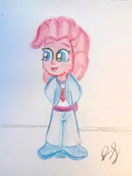 Size: 1920x2560 | Tagged: artist needed, safe, artist:thegreatmewtwo, derpibooru import, pinkie pie, equestria girls, color, solo, traditional art, younger