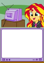 Size: 564x800 | Tagged: safe, derpibooru import, sunset shimmer, equestria girls, exploitable meme, meme, obligatory pony, template, tv meme