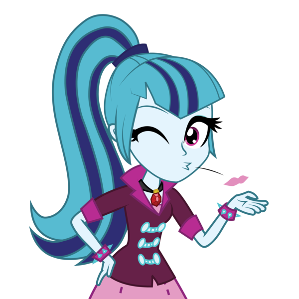 Size: 4000x4000 | Tagged: safe, artist:amante56, derpibooru import, sonata dusk, equestria girls, rainbow rocks, absurd resolution, blowing a kiss, bronybait, commission, cute, kiss mark, lipstick, looking at you, simple background, smiling, solo, sonatabetes, transparent background, vector, wink