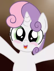Size: 1220x1600 | Tagged: artist:an-tonio, artist:lord waite, blushing, colored, color edit, cute, derpibooru import, diasweetes, hug, looking at you, open mouth, safe, smiling, solo, sweetie belle