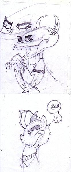 Size: 1024x2377 | Tagged: ahuizota, ahuizotl, artist:toon-n-crossover, doctor caballeron, doctor caballerona, miss zotl, rule 63, safe, stupid sexy ahuizotl, traditional art