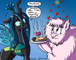 Size: 1280x1015 | Tagged: artist:tobibrocki, burrito, derpibooru import, double entendre, oc, oc:fluffle puff, queen chrysalis, safe, taco