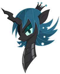 Size: 2732x3344 | Tagged: alternate hairstyle, anime, armor, artist:hijashi, artist:tyler611, derpibooru import, queen chrysalis, safe, simple background, solo, transparent background