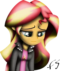 Size: 3000x3560 | Tagged: safe, artist:facelesssoles, derpibooru import, sunset shimmer, equestria girls, high res, sad, solo, sunsad shimmer