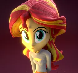 Size: 1260x1175 | Tagged: safe, artist:creatorofpony, artist:derpie pie, artist:frankier77, derpibooru import, sunset shimmer, equestria girls, 3d, blender, boob window, cleavage, clothes, female, keyhole turtleneck, open-chest sweater, solo, sweater, turtleneck