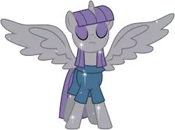 Size: 6721x5000 | Tagged: safe, artist:nano23823, derpibooru import, maud pie, alicorn, pony, absurd resolution, eyes closed, maudicorn, race swap, simple background, solo, sparkles, spread wings, transparent background, vector