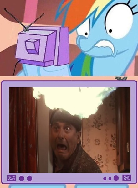 Size: 752x1024 | Tagged: derpibooru import, exploitable meme, home alone, meme, obligatory pony, rainbow dash, semi-grimdark, tv meme