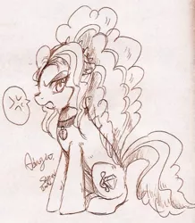 Size: 560x643 | Tagged: safe, artist:samonferrari, derpibooru import, adagio dazzle, ponified, equestria girls, rainbow rocks, monochrome, solo, traditional art