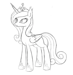 Size: 1000x1029 | Tagged: safe, artist:kas92, derpibooru import, princess cadance, bat pony, pony, fangs, lovebat, monochrome, sketch, smiling, solo