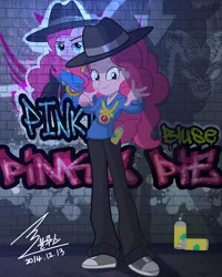 Size: 2267x2834 | Tagged: safe, artist:bluse, derpibooru import, pinkie pie, equestria girls, converse, female, graffiti, hat, rapper pie, show accurate, solo, spray paint