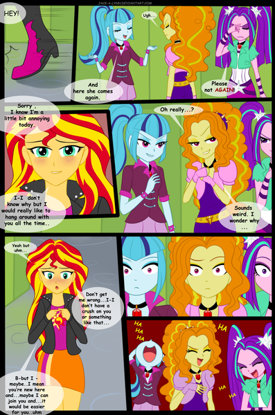 2288277 - safe, artist:armredwings, artist:bredgroup, artist:sirvalter,  bulk biceps, rainbow dash, snails, sunset shimmer, comic:eg rpg lootbattle  royal, equestria girls, g4, atreus, comic, crossover, female, god of war,  kratos, metal gear, metal gear