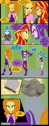 Size: 871x2222 | Tagged: safe, artist:jacky-bunny, derpibooru import, adagio dazzle, aria blaze, sonata dusk, sunset shimmer, equestria girls, rainbow rocks, comic, magic of the sirens, oh crap, the dazzlings