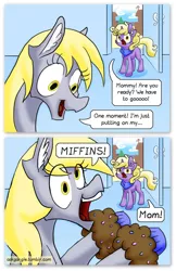 Size: 802x1238 | Tagged: safe, artist:22bubble-eyes22, derpibooru import, derpy hooves, dinky hooves, pegasus, pony, comic, female, mare, muffin, pun, that pony sure does love muffins