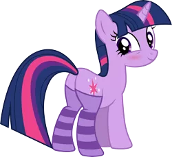 Size: 6000x5504 | Tagged: suggestive, artist:slb94, derpibooru import, twilight sparkle, pony, unicorn, absurd resolution, adorasexy, blushing, butt, clothes, cute, female, looking back, mare, plot, sexy, simple background, socks, solo, striped socks, transparent background, twibutt, unicorn twilight, vector