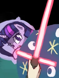 Size: 720x960 | Tagged: artist:lumineko, bed, crossguard lightsaber, derpibooru import, disembodied hand, duke nukem, hilarious in hindsight, human, kylo ren, lightsaber, meme, safe, scared, star wars, star wars 7, star wars: the force awakens, twilight sparkle, weapon