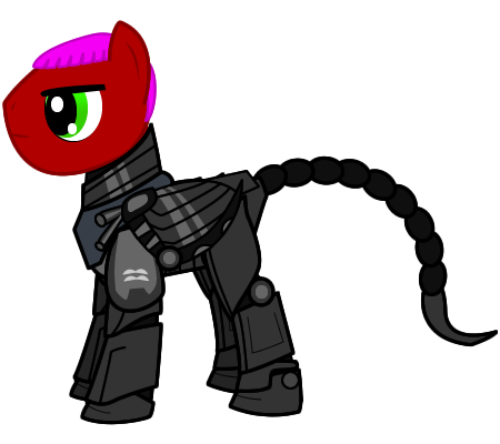 Size: 450x400 | Tagged: safe, artist:salted pingas, derpibooru import, oc, oc:red mist, unofficial characters only, pegasus, pony, fallout equestria, fallout equestria: sweet child of mine, armor, enclave, enclave armor, grand pegasus enclave, male, power armor, powered exoskeleton, solo