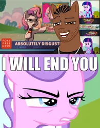 Size: 600x769 | Tagged: safe, derpibooru import, diamond tiara, sunset shimmer, sweetie belle, twilight sparkle, equestria girls, absolutely disgusting, exploitable meme, meme, the meme that never ends, xzibit, yo dawg