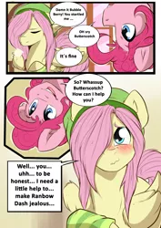 Size: 1280x1810 | Tagged: adoraberry, adorascotch, artist:rainbowscreen, ask the gaylord, bubble berry, butterscotch, comic, cute, derpibooru import, dialogue, duo, duo male, fluttershy, male, misspelling, pinkie pie, rule 63, rule63betes, safe, shyabetes