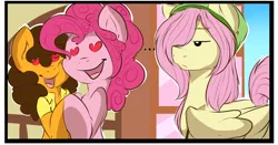 Size: 1280x672 | Tagged: safe, artist:rainbowscreen, derpibooru import, cheese sandwich, fluttershy, pinkie pie, ask the gaylord, bubble berry, butterscotch, cheesepie, female, grilled cheese (r63), grilledberry, heart eyes, male, rule 63, shipping, straight, wingding eyes
