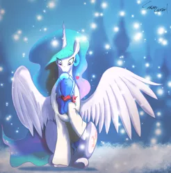 Size: 4410x4485 | Tagged: absurd resolution, artist:sakuracheetah, blushing, clothes, cute, derpibooru import, female, filly, keyhole turtleneck, lunabetes, open-chest sweater, princess celestia, princess luna, royal sisters, safe, scarf, sisterly love, sisters, snow, snowfall, spread wings, sweater, turtleneck, weapons-grade cute, winter, woona