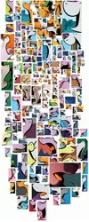 Size: 1208x3024 | Tagged: applejack, artist:andypriceart, collage, derpibooru import, dinosaur, fluttersaurus rex, fluttershy, idw, little tongue, mane six, open mouth, pinkie pie, princess celestia, princess luna, rainbow dash, rarity, safe, spoiler:comic, star swirl the bearded, twilight sparkle, tyrannosaurus rex